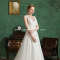 V neck gray modest glamor a line lacey bridal gown express silk wedding dress